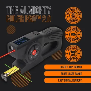 The Almighty Ruler PRO™ 2.0 — Laser & Tape Measure
