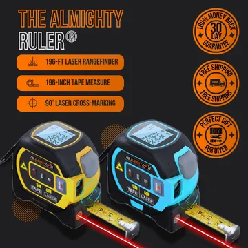 The Almighty Ruler® — 3-in-1 Laser Measuring Tape